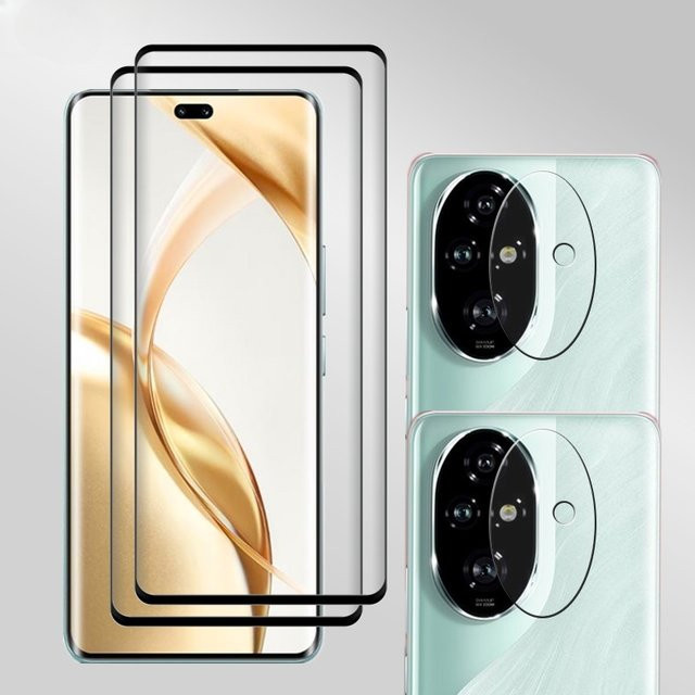 Honor 200 Pro Displayschutzfolie aus gehärtetem Glas mit Linsenfolie, transparent - Bild 1