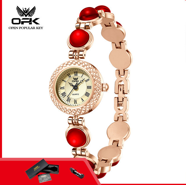 OPK Armbanduhr Damen, Quarz, Edelstahl, Weiß, 3 ATM - Bild 1
