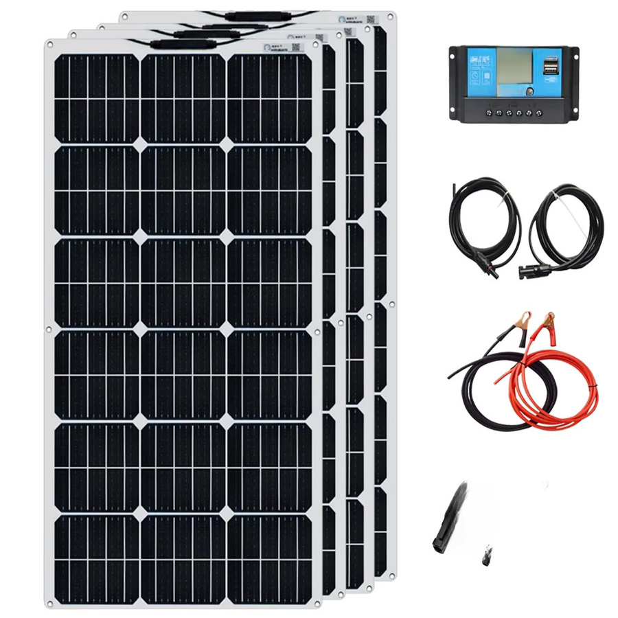 XINPUGUANG Flexibles Solarpanel 100W 12V Solarmodul mit Solarkabel in Schwarz für Wohnmobil, Boot und Auto - Bild 5
