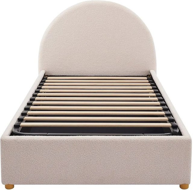 Vente-unique Bett Lirimo mit Bettkasten in Cremefarben, Breite: 103 cm, Höhe: 87 cm, Länge: 202 cm - Bild 1