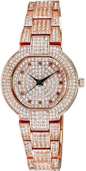 Adee Kaye Damenuhr, Quarz, Messing, Roségold, Kristall, 32 mm - Bild 1