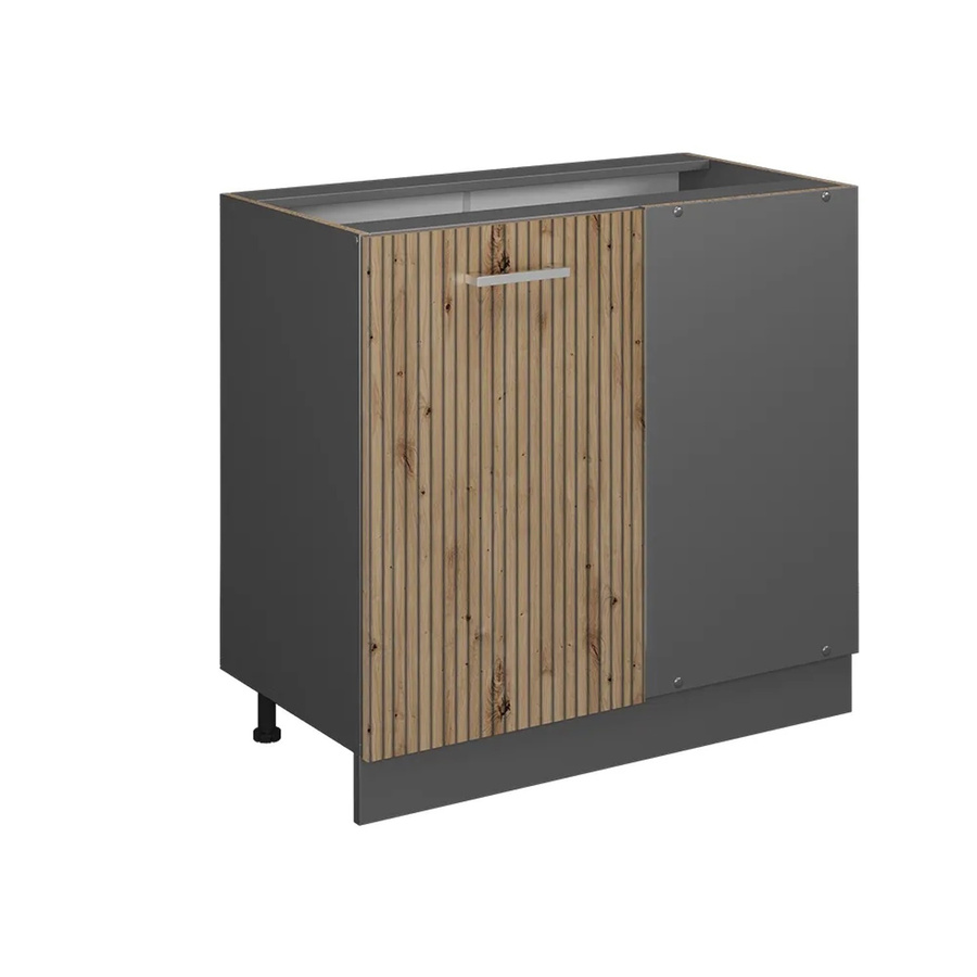 Vicco Eckunterschrank R-Line Küchenschrank in Artisan-Eiche und Anthrazit ohne Arbeitsplatte, H: 81,6 cm, B: 86 cm, T: 46 cm - Bild 2