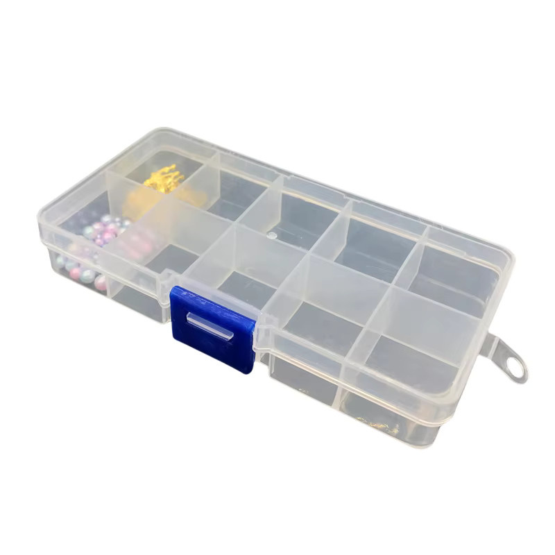 JEARLYU Schmuck-Organizer, 10-Fächer, durchsichtiger Kunststoff, Unisex - Bild 4