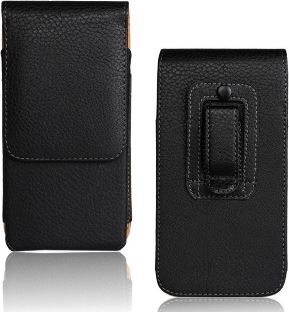 3C Goodbuy Universal Ledertasche in Schwarz als Herren-Hüfttasche und Holster für Smartphones von 3,5 bis 6,3 Zoll mit Gürtelclip - Bild 1