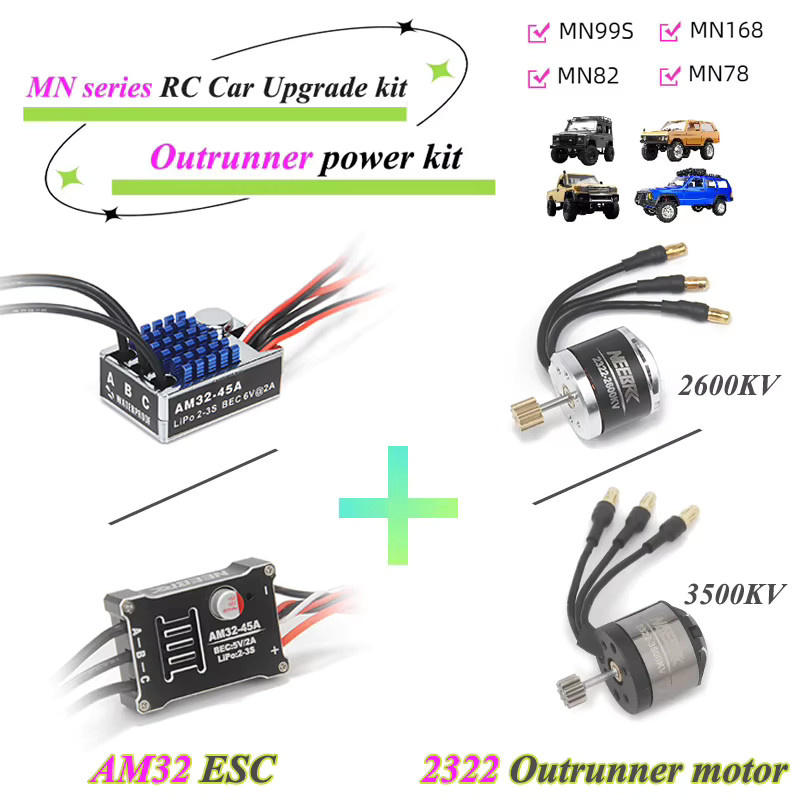 NeebRC Bürstenloser Motor AM32 Metall-ESC, Upgrade Power Kit - Bild 2