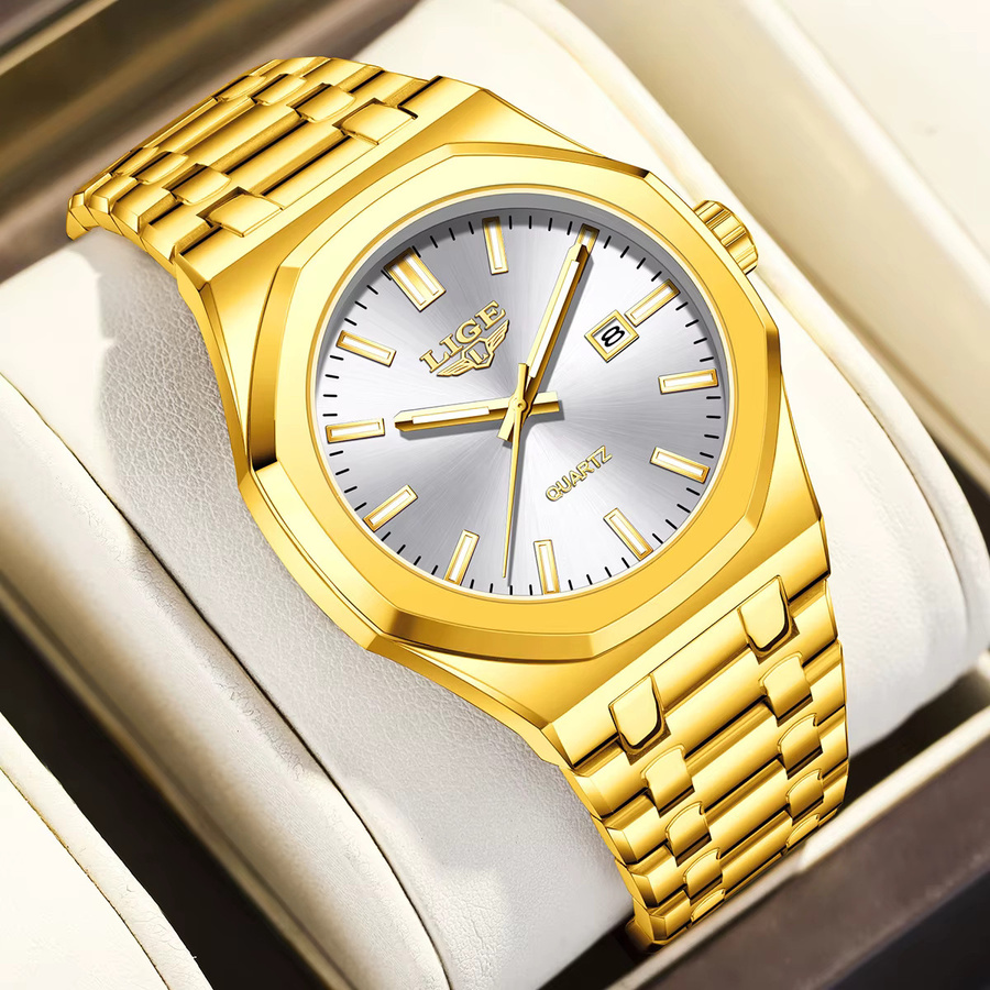 LIGE Armbanduhr Edelstahl, Quarz, Datum, Herren - Bild 2