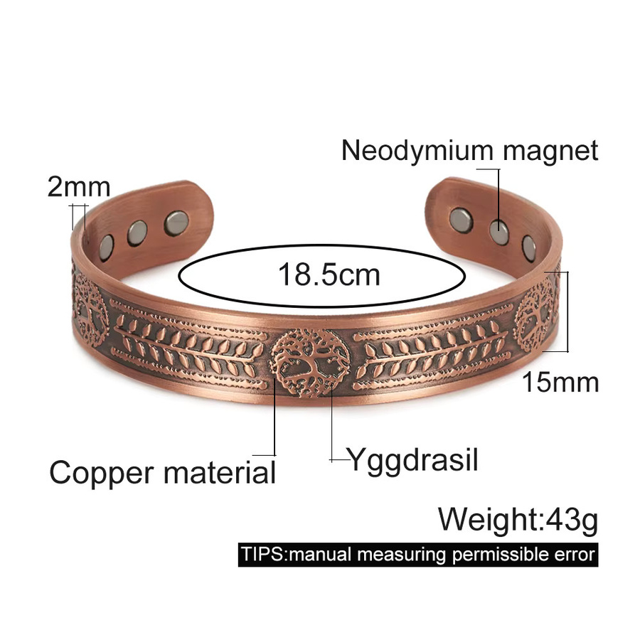 Vinterly Armband, Kupfer, Yggdrasil-Wikinger, verstellbar - Bild 3