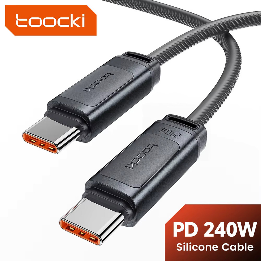 Toocki USB-C Kabel 240W Silikon-Schnellladekabel mit 480Mbps Datenübertragung für MacBook Pro, Laptop und Samsung S25 - Bild 7