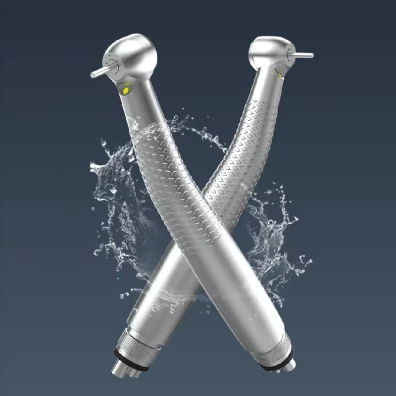 COXO CX207-F Dental-Handstück Hochgeschwindigkeits-LED-Turbine mit 3-Loch-Spray in Silber - Bild 3