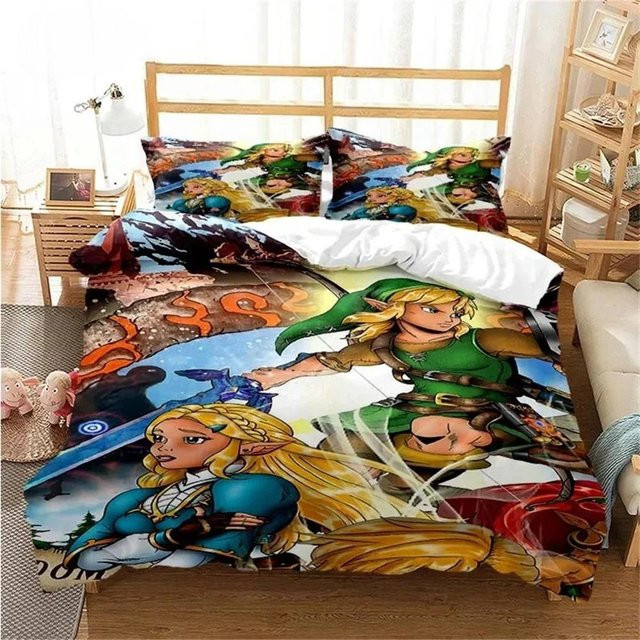 JMG Household Supplies Mikrofaser Bettwäscheset mit Anime-Spiel Motiv, Mehrfarbig, B/H: 90 x 200 cm - Bild 1