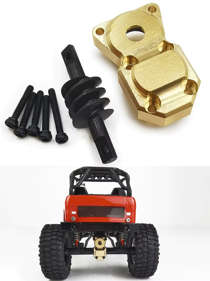 AXSPEED Messing-Diff-Abdeckung und Achsgetriebe 6 x 6 Hinterachs-Modifikationssatz, 1:24, Metall - Bild 5