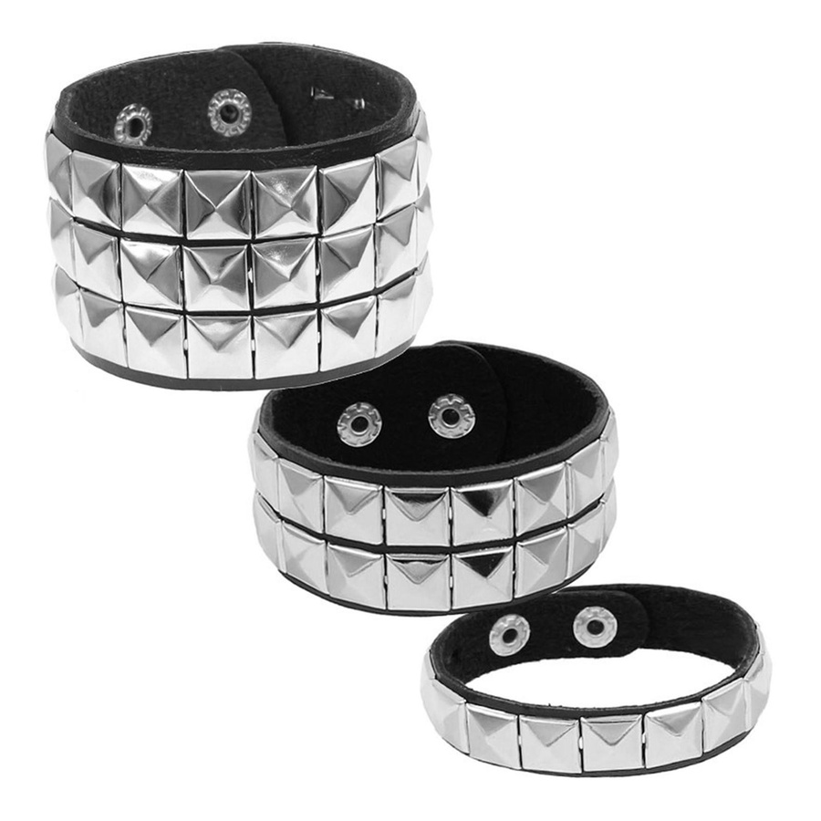 Perfect Family Nietarmband, Leder, Schwarz, Damen, Punk Stil - Bild 2