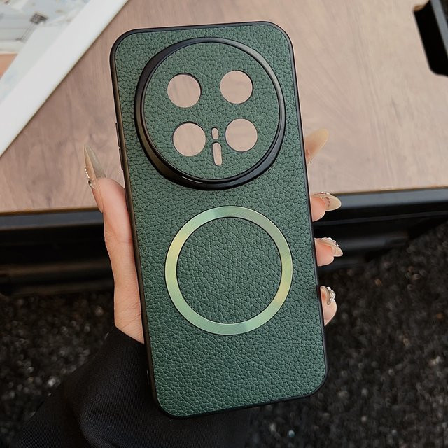 Premium Business Lichee Leder Schutzhülle mit MagSafe für Honor Magic 8 Pro, 7 Pro und Lite in Purple - Bild 1
