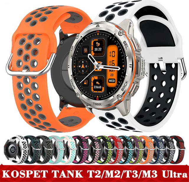 KOSPET Uhrenarmband Silikon, 22 mm, bunt, Smartwatch - Bild 1