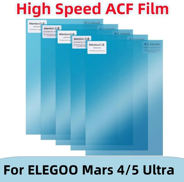 5 Stück ELEGOO ACF Film 0,3 mm für 7 Zoll UV Harz 3D Drucker, B/T: 235 x 160 mm, passend für Mars 5 Ultra, Mars 4 Ultra und Mars 4 - Bild 1