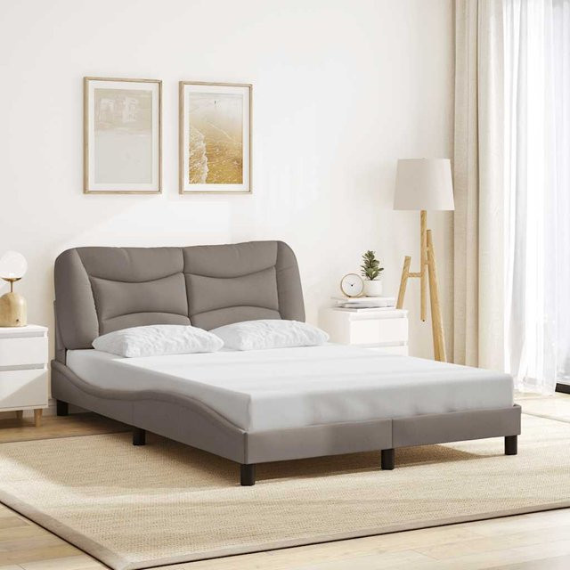 vidaXL Bettgestell Hvar ohne Matratze in Beige, B/T/H: 140 x 200 x 74,5 cm - Bild 2