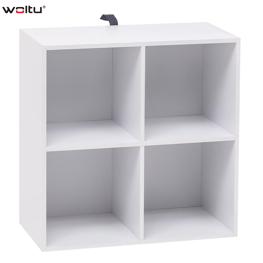WOLTU Holz-Würfelregal mit 4 Aufbewahrungswürfeln in Weiß, modernes Standregal für Wohnzimmer, Schlafzimmer oder Kinderzimmer - Bild 2