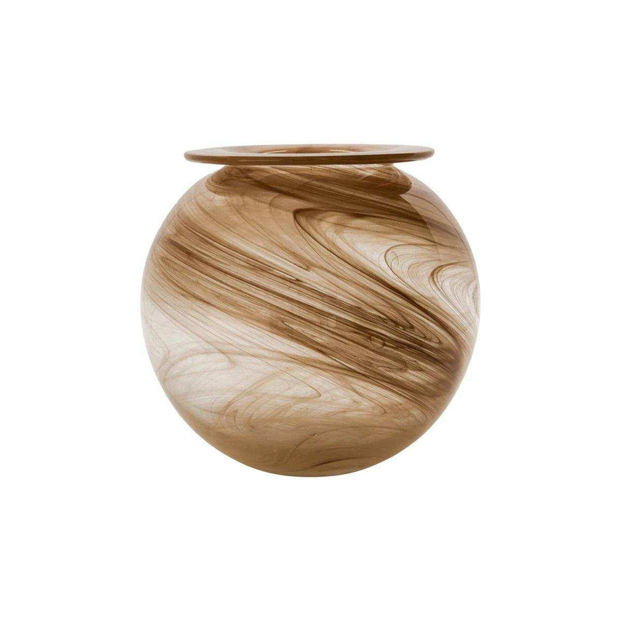 House Doctor Vase Emba in Amber mit Wirbelmuster aus Glas, Höhe: 25 cm - Bild 1