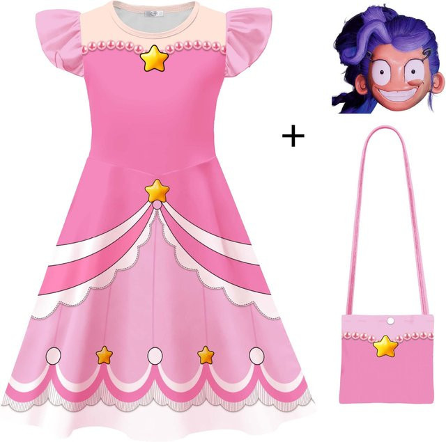 chaoyue679 Bobi Time Lily Cosplay, Rosa Kleid mit Maskenbeutel, pink, ab 3 Jahren - Bild 1