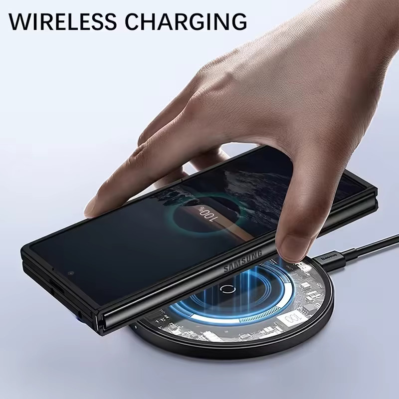 UYUXIO Magnetische Full Cover Matte Handyhülle für Samsung Galaxy Z Fold 7 in Schwarz Transparent - Bild 2
