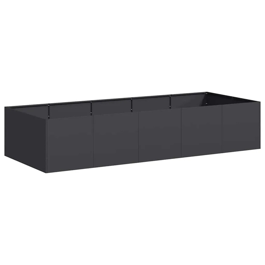 vidaXL Pflanzgefäß Hochbeet aus Stahl in Schwarz B: 200 cm, T: 80 cm, H: 40 cm - Bild 2