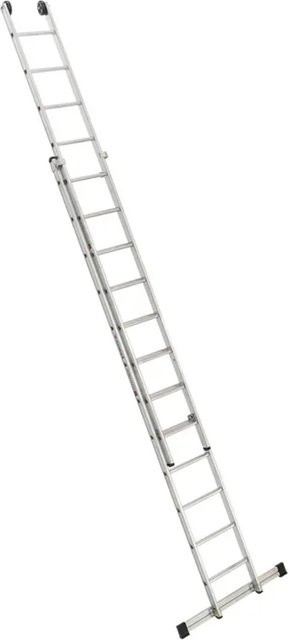Euroline Premium 302 Schiebeleiter aus Aluminium in Silber mit 2x12 Sprossen - Bild 1