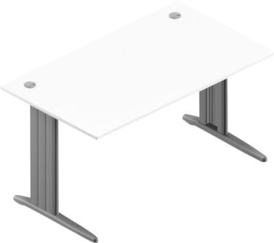Schreibtisch Arlon-Office modern in Weiß mit Kabeldurchlass, B/T/H: 140 x 80 x 73 cm - Bild 1