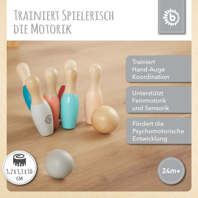 Bieco Mini Kegelspiel aus Holz, ab 1,5 Jahre - Bild 1