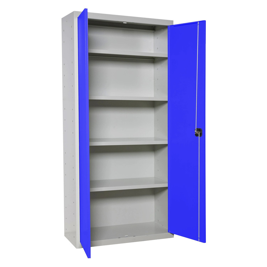 PROREGAL Stahlschrank AMEGO Metallschrank mit Flügeltüren in Blau-Grau, H x B x T: 180 x 100 x 40 cm - Bild 2