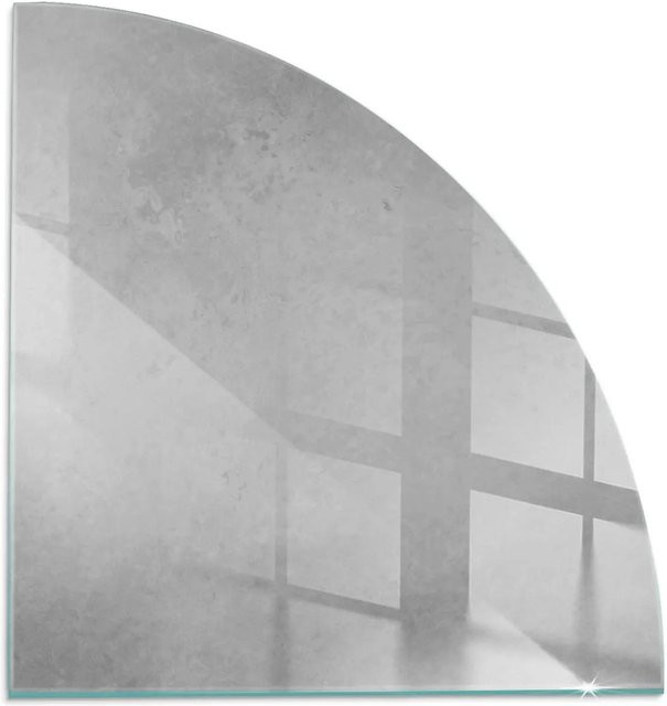 Tulup Glasplatte für Kaminöfen mit Betonstruktur in Grau, B/B: 100 x 100 cm - Bild 1