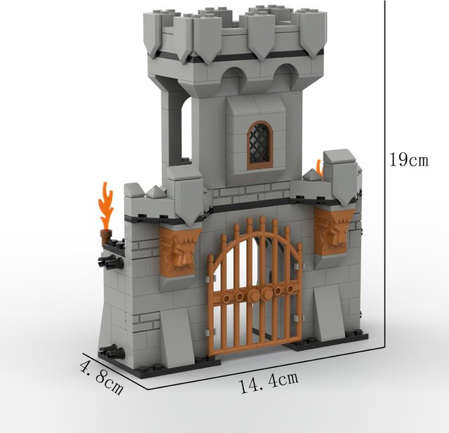 MOC Mittelalterliche Burgmauer, Konstruktionsspielzeug, ab 14 Jahren - Bild 1