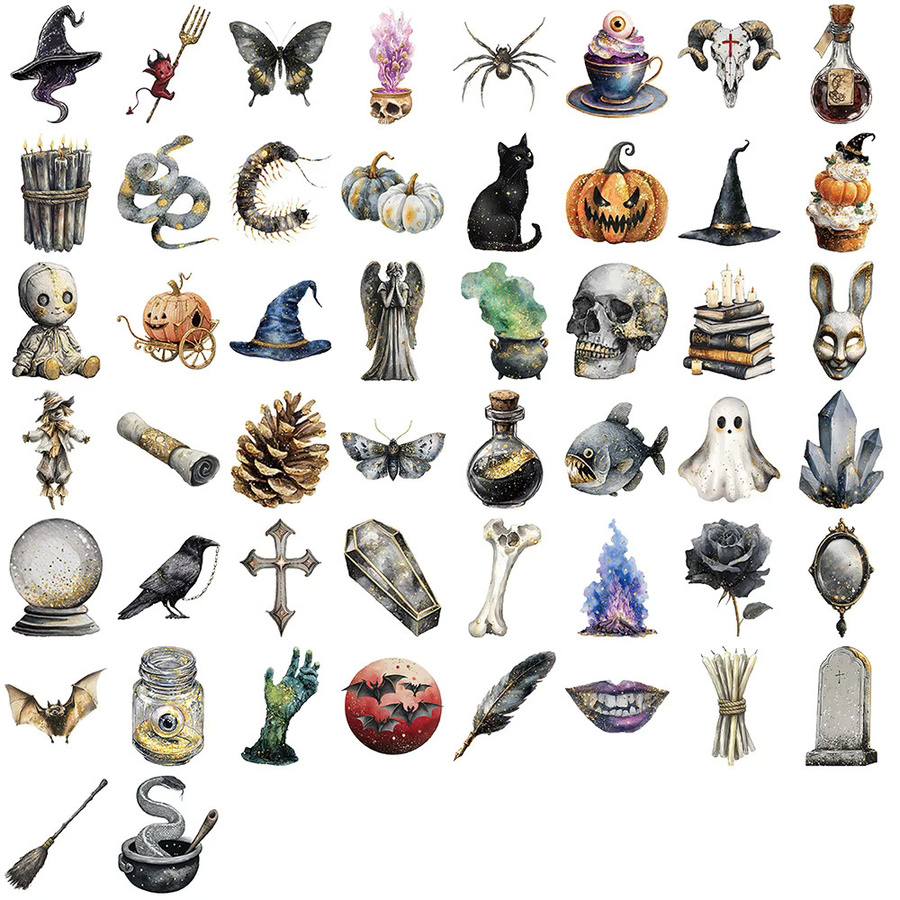 Charile Cartoon Transparent Gothic Hallowmas Schädel Graffiti Aufkleber, multicolour - Bild 3
