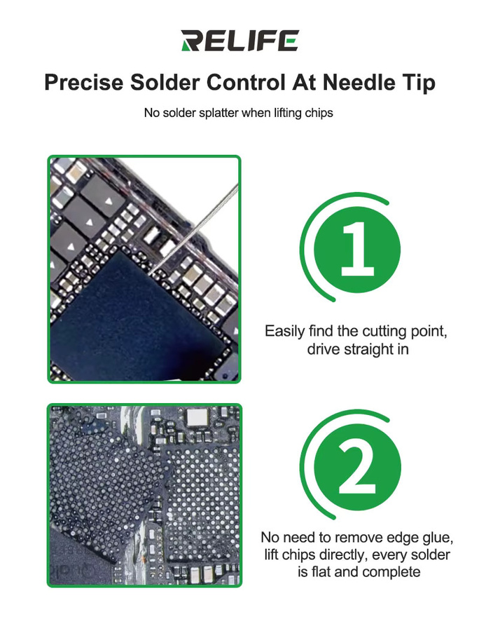 RELIFE TX3 Chip Pry Needle Tool Kit mit ergonomischem Griff und blauen, nicht magnetischen Spitzen für BGA SMD Motherboard Reparaturen - Bild 2