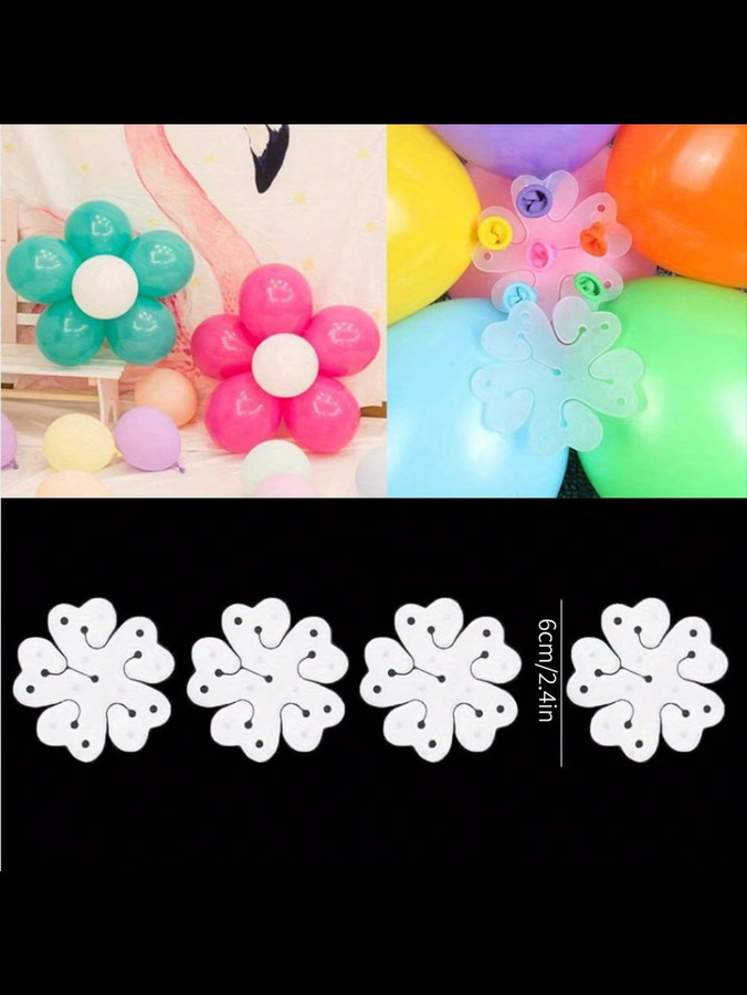 50 Stück Pflaumenblüten-Clips aus Kunststoff als multifunktionales Ballonzubehör für Hochzeits- und Geburtstagsfeiern - Bild 3