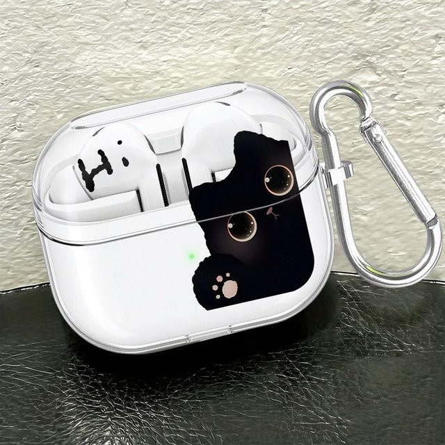 Hello Cute Cat Schutzhülle für Samsung Galaxy Buds 4 Pro, 3 Pro, 4 Pro Live, 3 FE, transparent - Bild 1