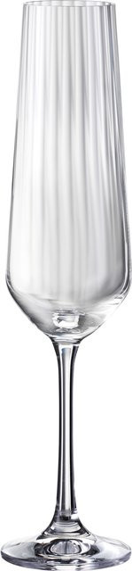 Sektkelch Kraut & Adelberg SANDRA Champagnerflöte aus Kristallglas, transparent, gestreift, 0,2 l - Bild 1