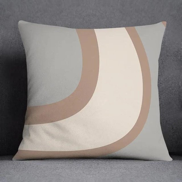 Dekorative Kissenhülle ZX Blanket mit geometrischem Muster in Beige, B/H: 40,64 x 40,64 cm - Bild 1
