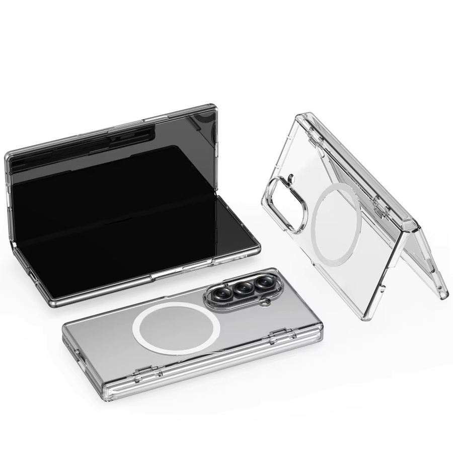 lolozzx Handyhülle für Samsung Galaxy Z Fold 7 mit magnetischem Scharnier, PC-Hartschale und gehärtetem Film, transparent, MagSafe kompatibel - Bild 6