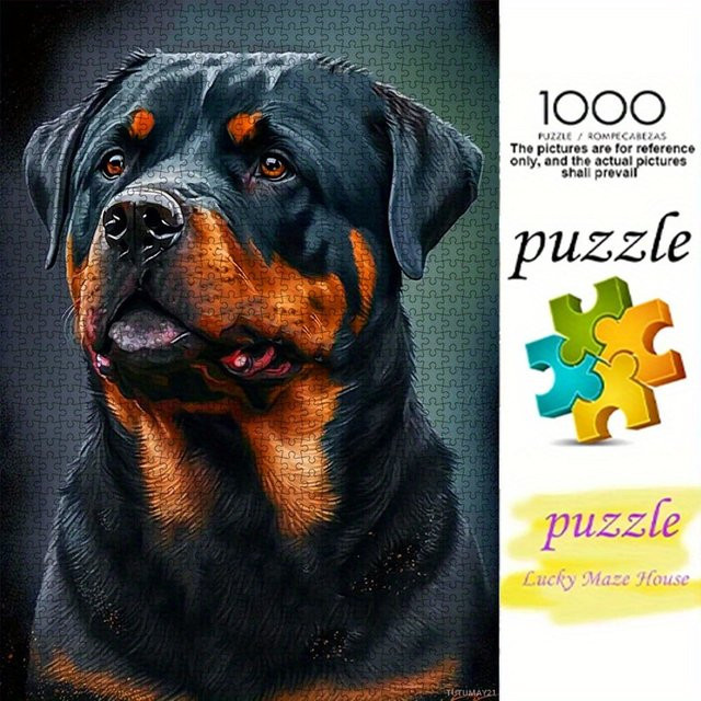 AZNM Rottweiler-Hundepuzzle, 1000 Teile, Pappe / Karton - Bild 1