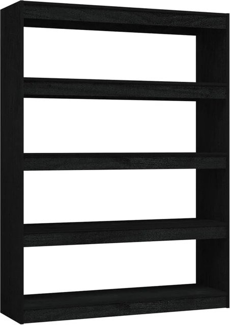 vidaXL Bücherregal und Raumteiler aus Kiefer Massivholz in Schwarz, B/T/H: 100 x 30 x 135,5 cm - Bild 1