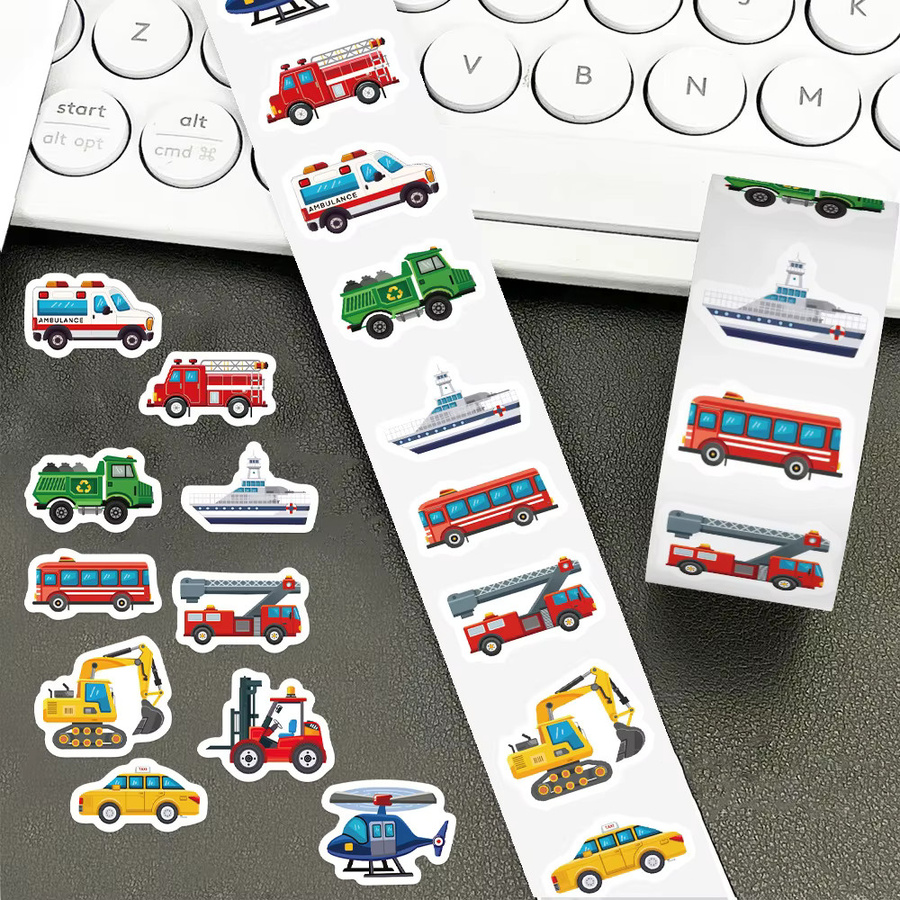 Charile LKW- und Baufahrzeug-Aufkleber-Rolle, 500 Stück, multicolor - Bild 2