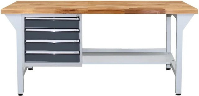 PROREGAL Werkbank Rhino Plus mit 4 Schubladen in Lichtgrau und Anthrazitgrau, H x B x T: 84 x 150 x 70 cm, Traglast 500 kg - Bild 1
