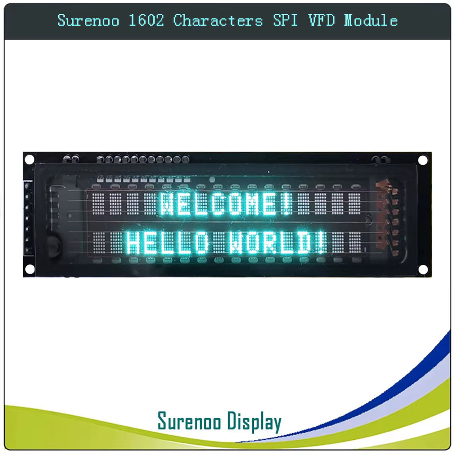 Surenoo Serielles SPI 1602 VFD LCD-Modul Display-Bildschirm in Schwarz für Arduino und STM32 - Bild 2