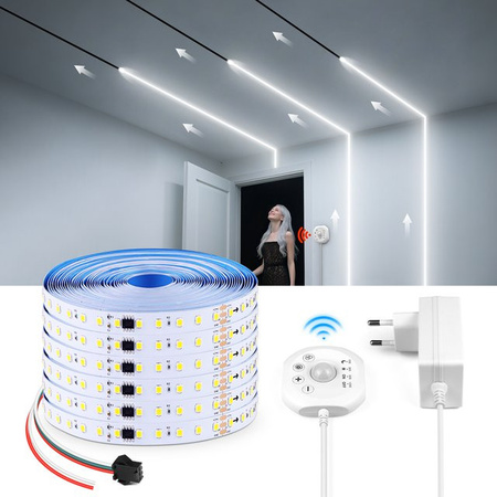 CHNAITEKE RGBIC LED Streifen mit Bewegungssensor und Selbstklebeband, 24V, Weiß