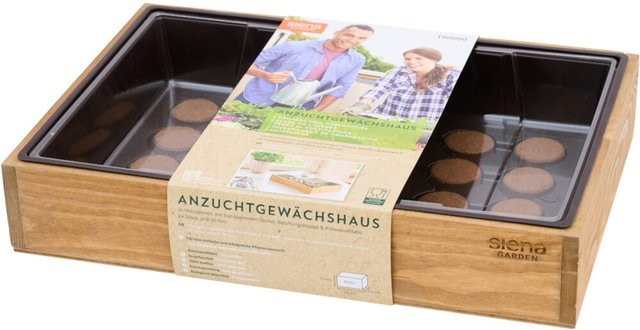 SIENA GARDEN Anzuchtkiste aus Holz inklusive Quelltabs in Braun - Bild 1