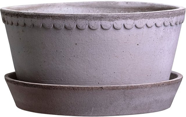 Bergs Potter Blumentopf The Helena Raw Pot mit Untersetzer in Grey aus Keramik - Bild 1
