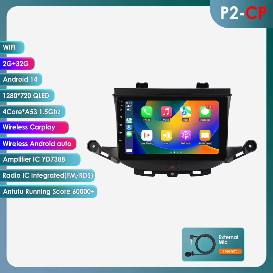 OSSURET Android Autoradio für Opel Astra K 2015-2019 mit 6,115 Zoll Bildschirm, kabellosem Carplay, GPS und WIFI in Schwarz - Bild 5