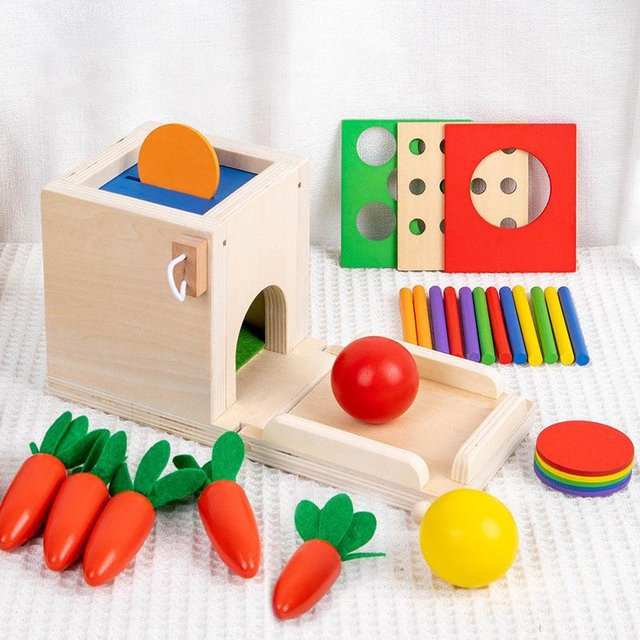 Kidsly Montessori Spielset Sortier- & Zuordnungsspielzeug, Holz, ab 3 Jahre - Bild 1