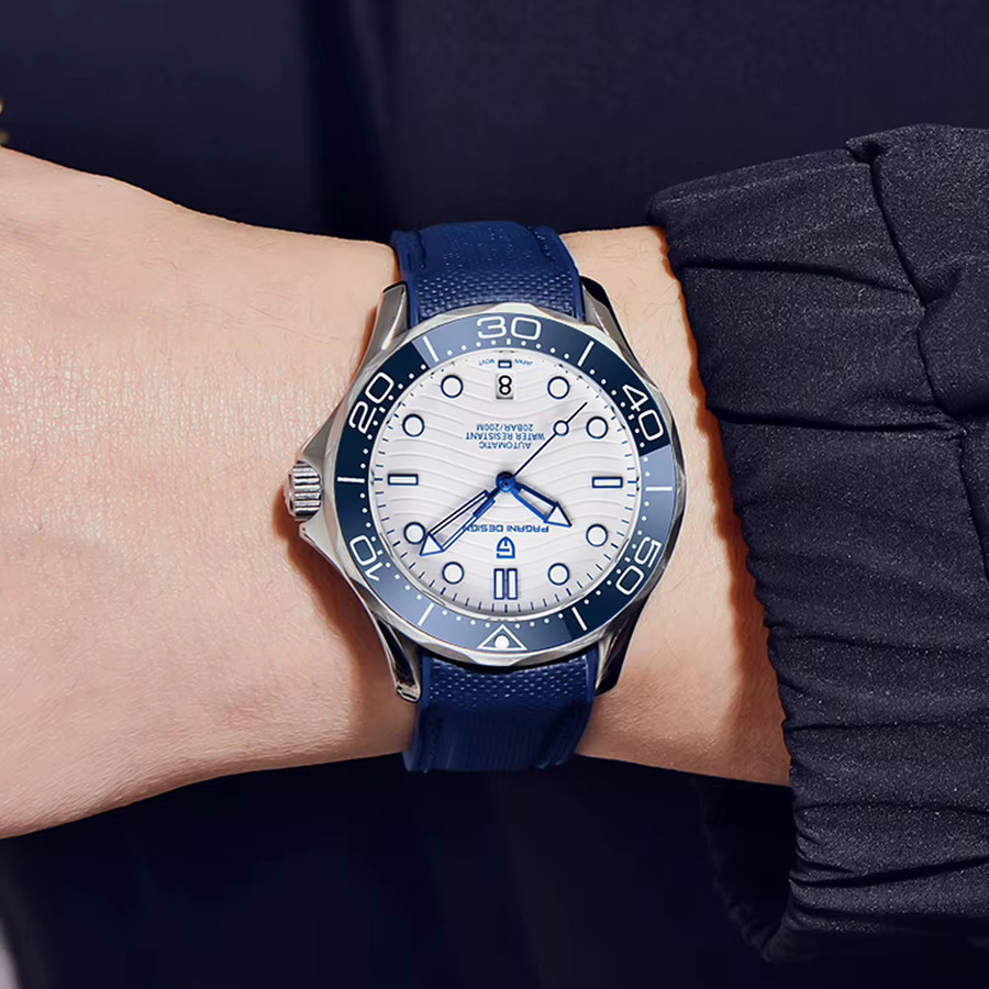 PAGANI DESIGN Automatik-Armbanduhr, Edelstahl, Blau, Herren - Bild 3