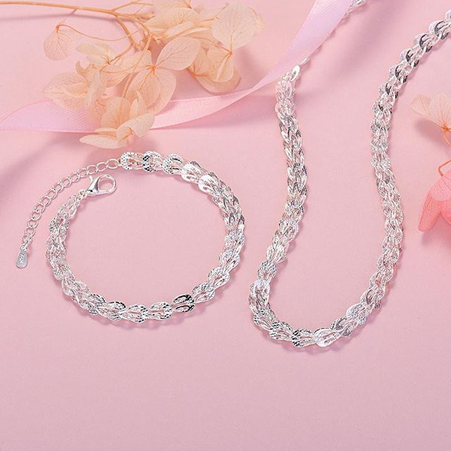 PHOENIX Schmuck-Set, 925 Silber, Halskette, Armband, Damen - Bild 1